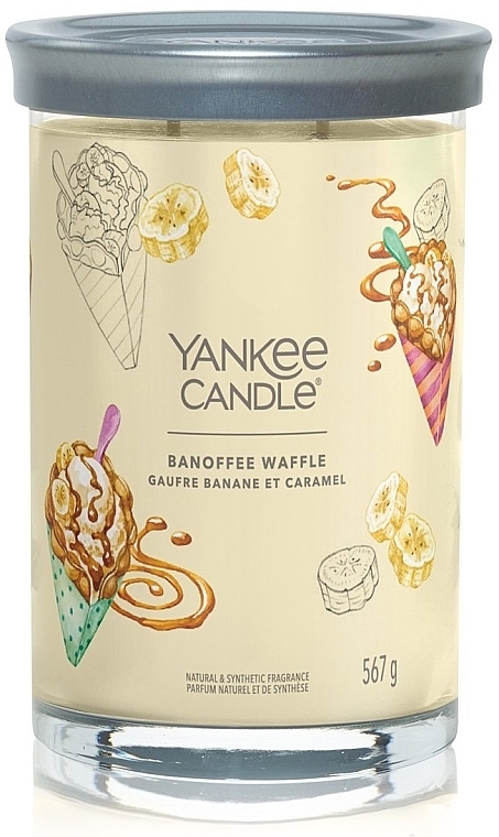 Scented Candle in Glass 'Banoffee Waffle', 2 wicks - Yankee Candle Singnature — photo N2