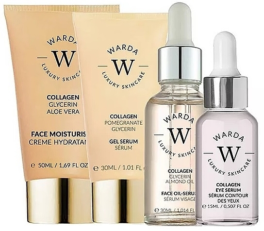 Set - Warda Skin Lifter Boost Collagen (f/cr/50ml + gel/ser/30ml + oil/ser/30ml + eye/ser/15ml) — photo N1