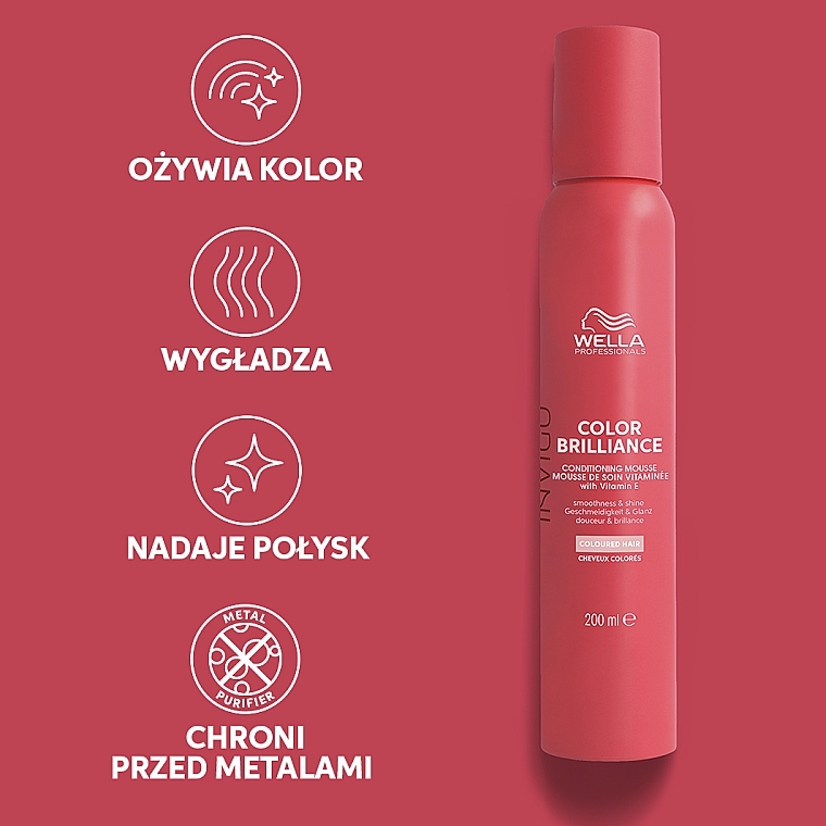 Hair Mousse - Wella Professionals Invigo Color Brilliance Conditioning Mousse — photo N2