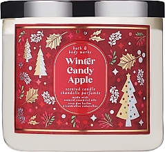 Fragrances, Perfumes, Cosmetics 3-Wick Scented Candle - Bath and Body Winter Candy Apple Scented Candle