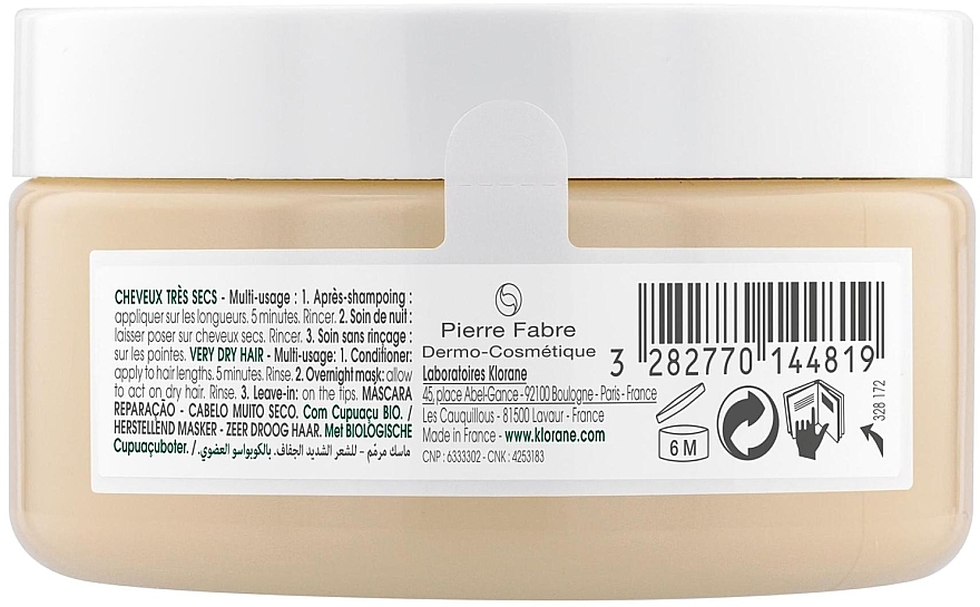 Hair Mask 3-in-1 - Klorane Cupuacu Nourishing & Repairing Mask — photo N2