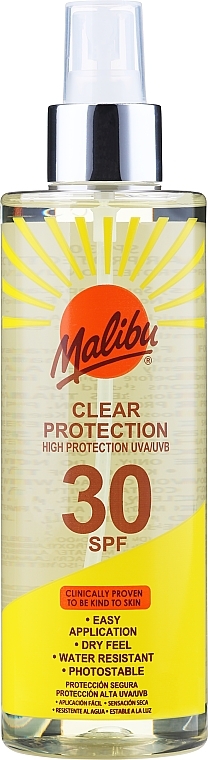 Waterproof Spray for Tan - Malibu Clear Protection Spray SPF30 — photo N10