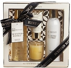 Bundle - IDC Institute Scented Bath Gold (sh/gel/240ml + b/lot/240ml + b/scrub/30ml + candle/1pcs) — photo N1