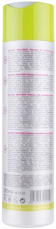 Colored Hair Shampoo - UNi.tec Professional Restore Treatment Shampoo — photo N2