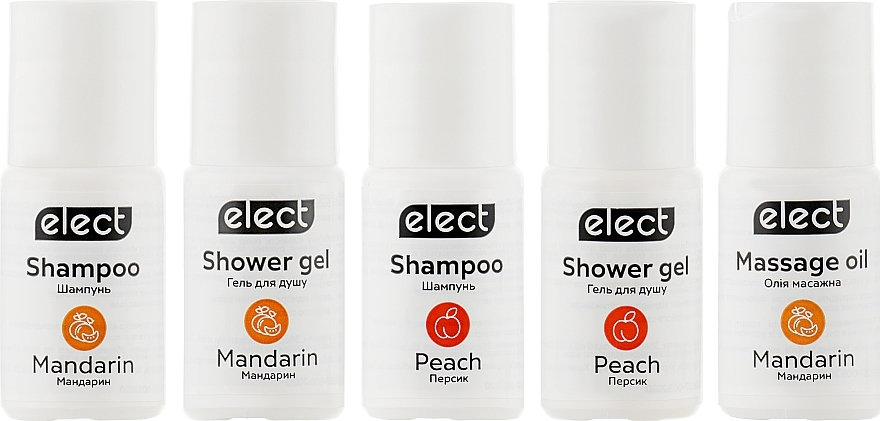 Tangerine & Peach Shower Set - Elect (shm/2*30ml + sh/gel/2*30ml +oil/30ml) — photo N17