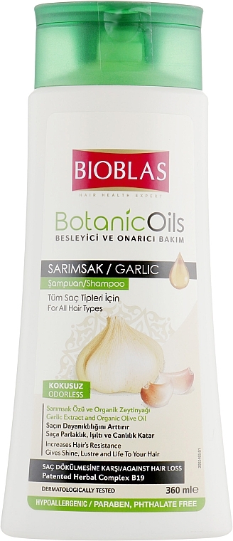 Garlic Extract Shampoo for All Hair Types - Bioblas Botanic Oils Garlic Shampoo — photo N1