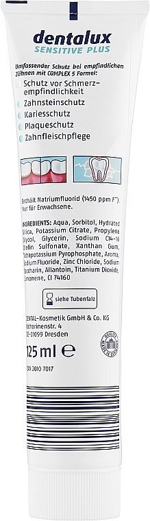 Toothpaste - Dentalux Complex 5 Sensitive Plus Toothpaste — photo N2