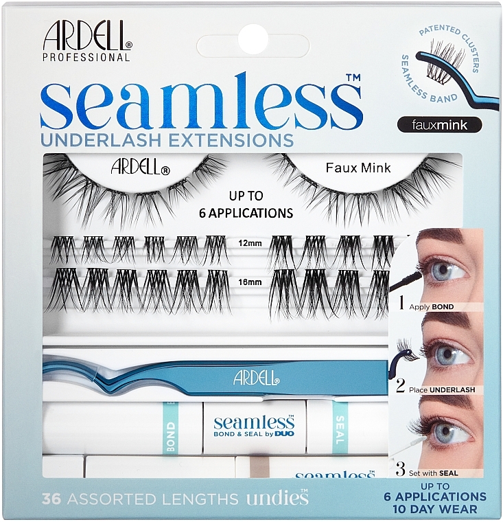 Eyelash Extension Set - Ardell Seamless Underlash Extensions Faux Mink Kit — photo N1