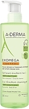 Fragrances, Perfumes, Cosmetics Softening & Cleansing Gel - A-Derma Exomega Control Emollient Cleansing Gel 2in1