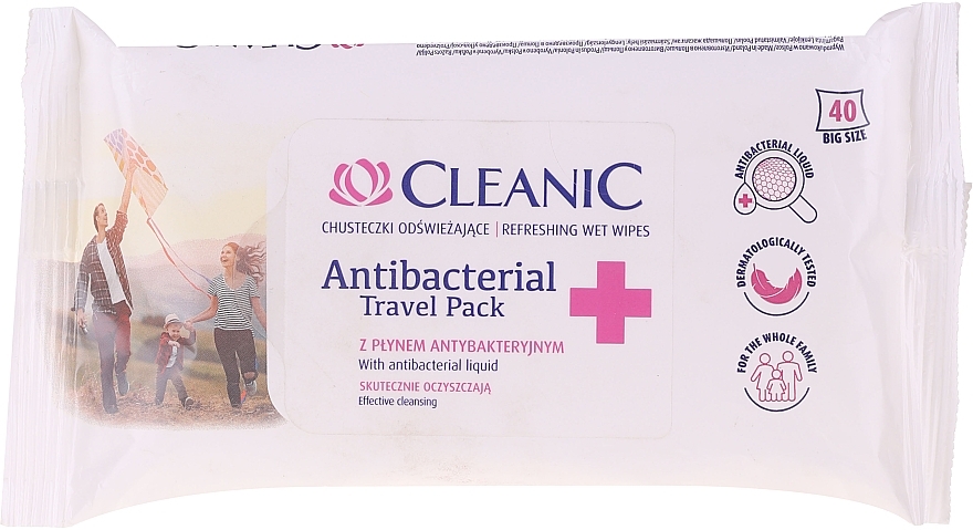 Antibacterial Wet Wipes - Cleanic Antibacterial Travel Pack Refreshing Wet Wipes — photo N5