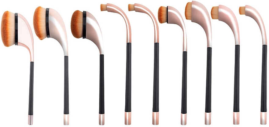 Makeup Brush Set with Metal Handle, 9 pcs - Lila Rossa — photo N5