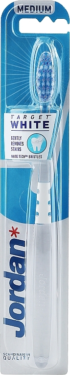 Medium Hard Toothbrush, white - Jordan Target White — photo N1