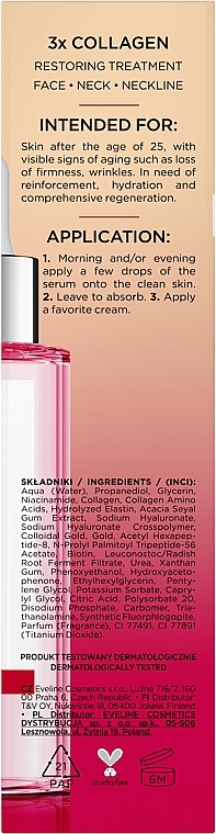 Collagen Face Serum - Eveline Cosmetics Serum Shot 3X Collagen — photo N3