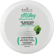 Fragrances, Perfumes, Cosmetics Refreshing & Repairing Hair Mask with Mint & Milk Proteins - Brelil Milky Sensation BB Mask Mint-Shake Limitide Edition