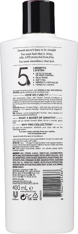 Smoothing Hair Conditioner - Tresemme Keratin Smooth Conditioner — photo N10