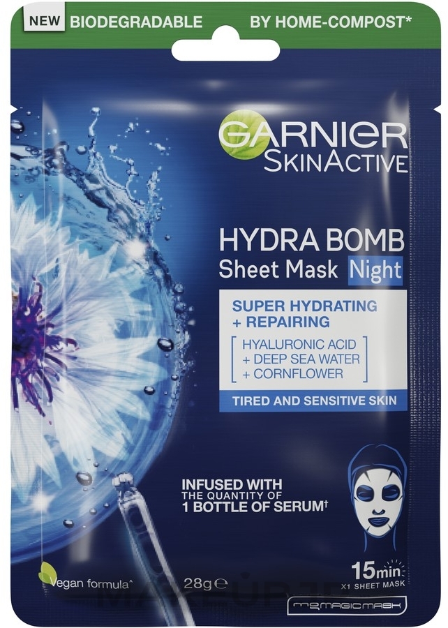 Face Mask - Garnier Skin Naturals Hydra Bomb Tissue Mask Sea Water — photo 28 g