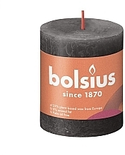 Fragrances, Perfumes, Cosmetics Cylinder Candle, 80/68 mm, grey - Bolsius Rustic Candle Stormy Grey