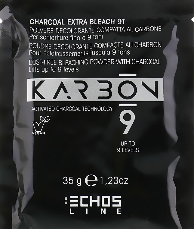 Bleaching Charcoal Powder, 9 levels - Echosline 9 Charcoal Extra Bleach 9T — photo N3