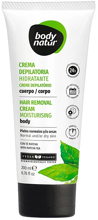 Moisturizing Depilation Cream with Matcha Tea - Body Natur Hair Removal Cream — photo N1