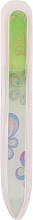 Glass Nail File with Floral Pattern, light green - Tools For Beauty Glass Nail File With Flower Printed — photo N1