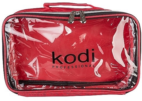 Nylon Cosmetic Bag No. 18 with a zipper, red - Kodi Professional — photo N1