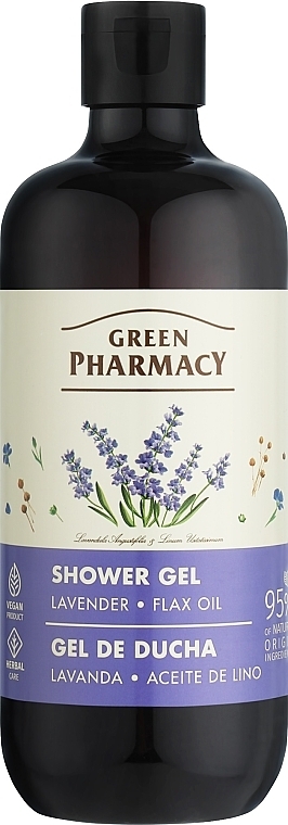 Lavender & Linseed Oil Shower Gel - Green Pharmacy — photo N1