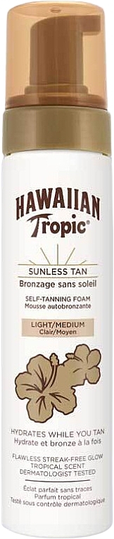 Light Self Tan Foam, medium - Hawaiian Tropic Self Tanning Foam Light/Medium — photo N3