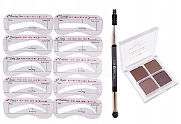 Brow Set - Lash Brow Stamp Brows 10 Palette (br/shadow/5.6g + brush + acc) — photo N1