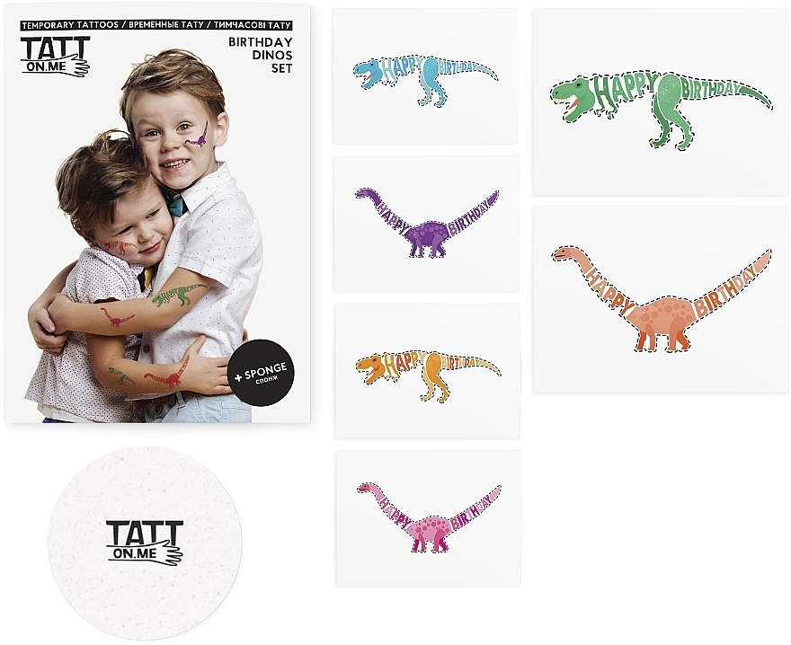 Temporary Tattoo - TATTon.me Birthday Dinos Set — photo N2