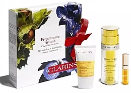 Fragrances, Perfumes, Cosmetics Set - Clarins Plant Gold (emulsion/35ml + scr/15ml + lip/oil/2.8ml)