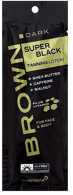 Tanning Lotion with Shea Butter, Caffeine & Nut - Tannymaxx Brown Dark Super Black Tanning Lotion (sachet) — photo N7