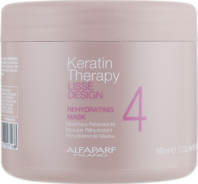 Hair Mask, Moisturizing - Alfaparf Lisse Design Keratin Therapy Rehydrating Mask — photo N7