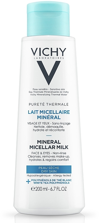 Face & Eye Micellar Milk for Dry Skin - Vichy Purete Thermale Mineral Micellar Milk — photo N1