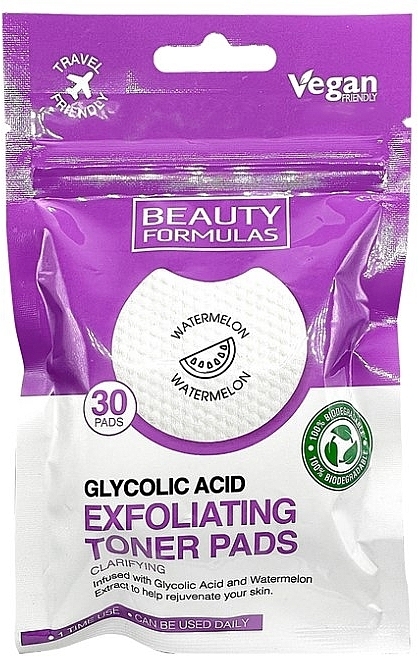 Glycolic Acid Exfoliating Pads - Beauty Formulas Glycolic Acid Exfoliating Toner Pads — photo N1