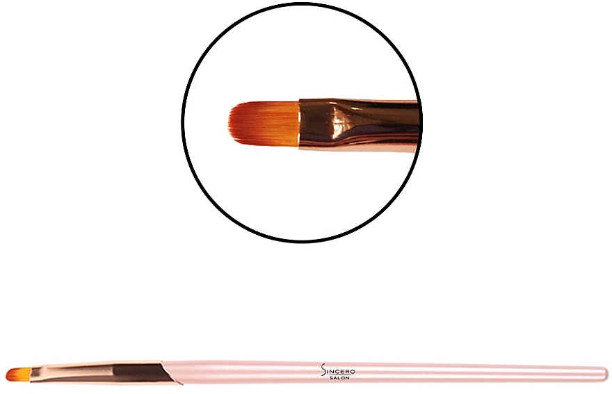 Oval Gel Brush, #6 - Sincero Salon Gel Brush Oval — photo N11