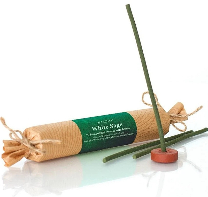 White Sage Natural Incense - Maroma Bambooless Incense White Sage — photo N4