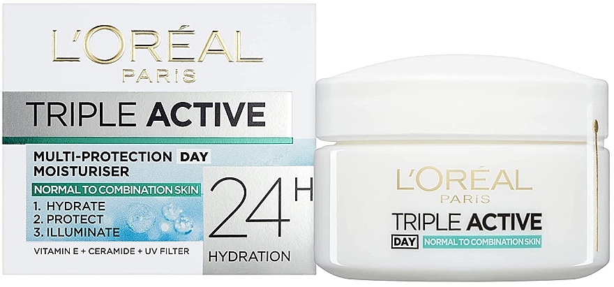 Moisturizing Day Cream - Loreal Paris Triple Active Multi-Protection Day Moisturizer — photo N1