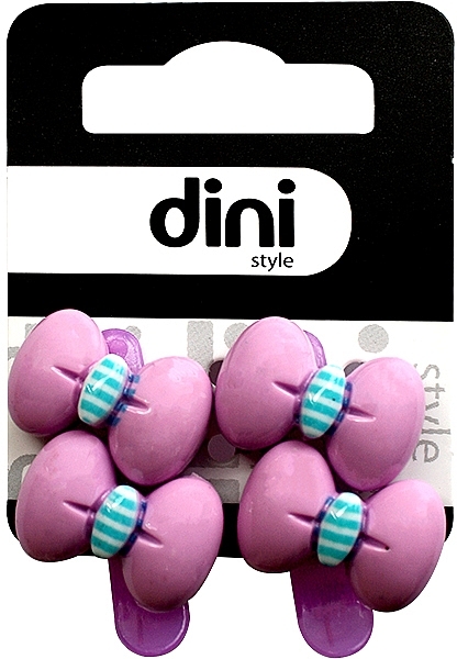 Hair Clip "Two Bows", purple, d-128 - Dini Kids — photo N5