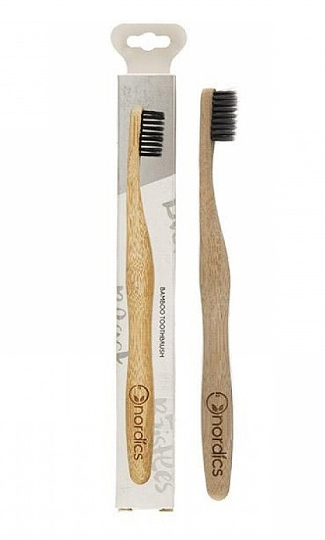 Bamboo Toothbrush with Charcoal Bristles - Nordics Bamboo Toothbrush With Charcoal Bristles — photo N1