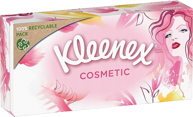 Paper Tissues in Box "Cosmetic", 80 pcs, design 2 - Kleenex — photo N1