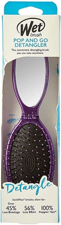 Hair Brush, purple - Wet Brush Pop & Go Detangler Hair Brush Purple — photo N4