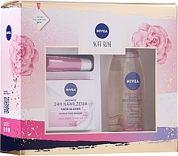 Fragrances, Perfumes, Cosmetics Set - Nivea Soft Rose (cr/50ml + f/oil/150ml + lip/balm/4.8g)