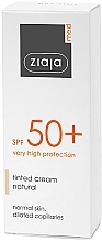 Tinted Cream - Ziaja Med Tinted Cream Natural SPF50+ — photo N2