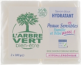 Fragrances, Perfumes, Cosmetics Solid Soap for Sensitive Skin - L'Arbre Vert Family & Baby Sensitive Soap