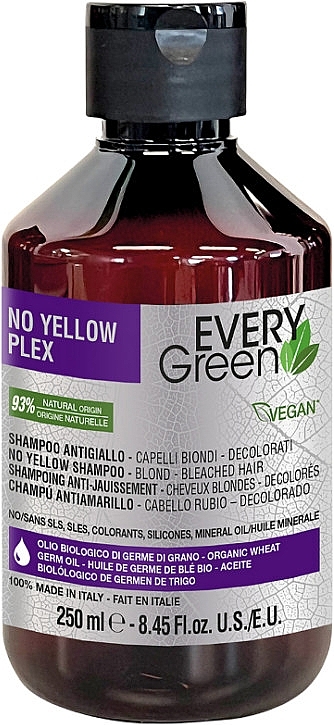 Anti-Yellow Shampoo for Blonde & Bleached Hair - EveryGreen No Yellow Plex Shampoo — photo N1