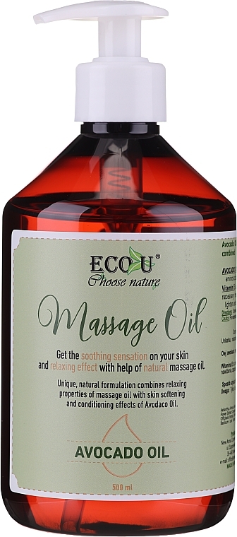 Massage Oil - Eco U Avocado Massage Oil — photo N1