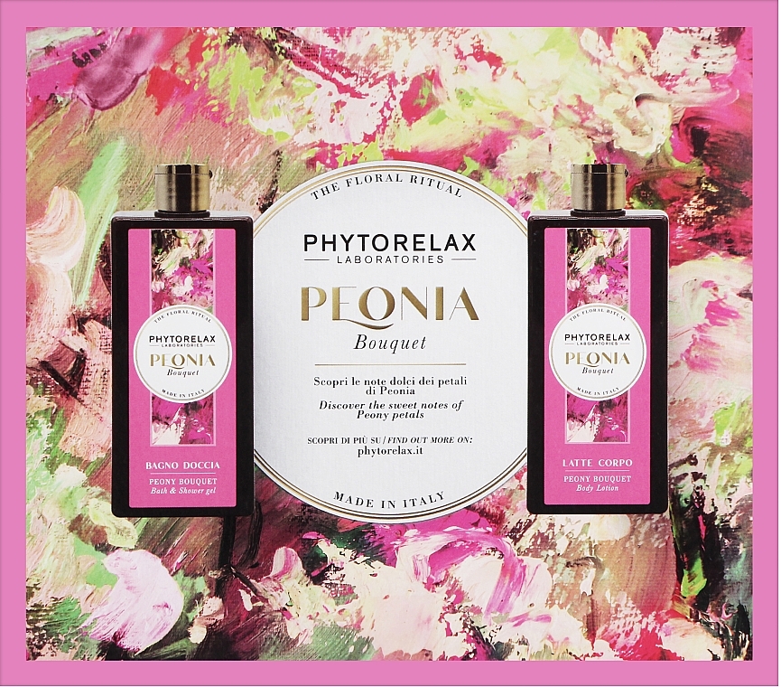 Set - Phytorelax Laboratories The Floral Ritual Peony Bouquet (sh/gel/250ml + b/lot/250ml) — photo N1