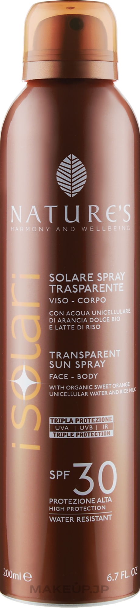 Sun Spray - Nature's Transparent Sun Spray SPF 30 — photo 200 ml