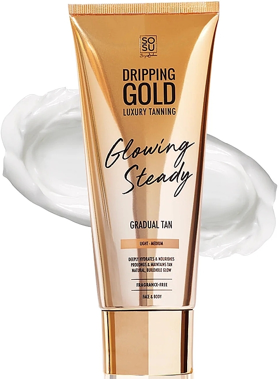 Body Self Tan - Sosu by SJ Dripping Gold Glowing Steady Gradual Tan Light/Medium — photo N1