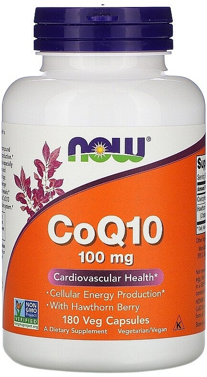 Coenzyme Q10, 180 capsules - Now Foods CoQ10 with Hawthorn Berry — photo N1